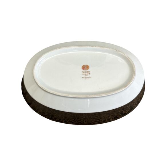 Sango China Vintage Richelieu Black Gold Vegetable Bowl - Picture 6 of 10